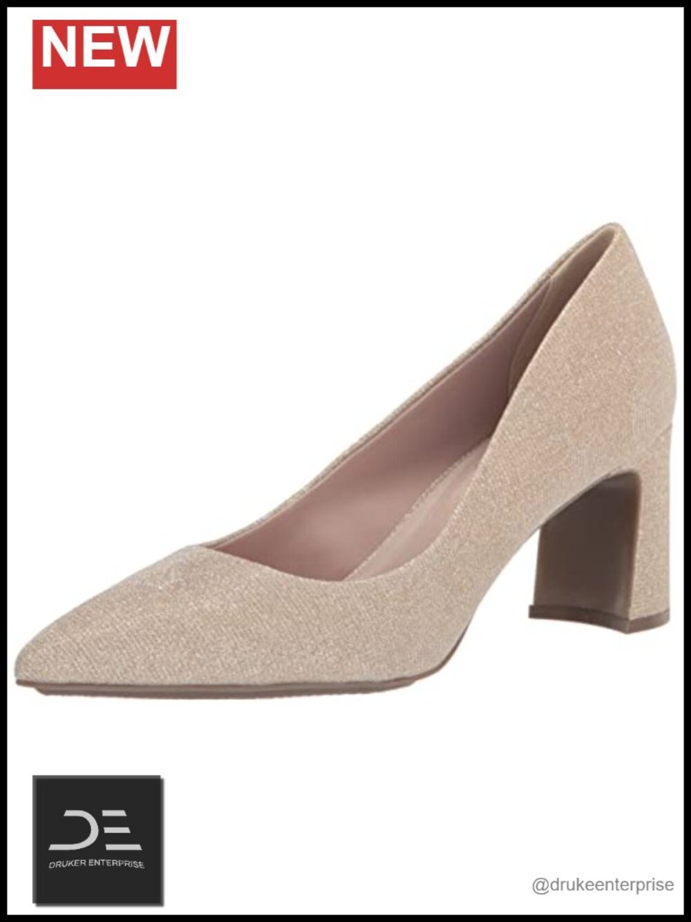 Anne Klein Women's Block Heel Leather Pump Shoes - Memory Foam Insole